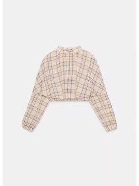 Zara Cropped Plaid Top